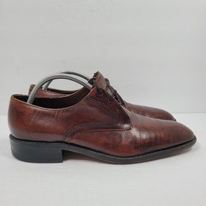 Freeman Free-Flex Men's Brown Leather Derby Dress Shoes US Size 10.5B
